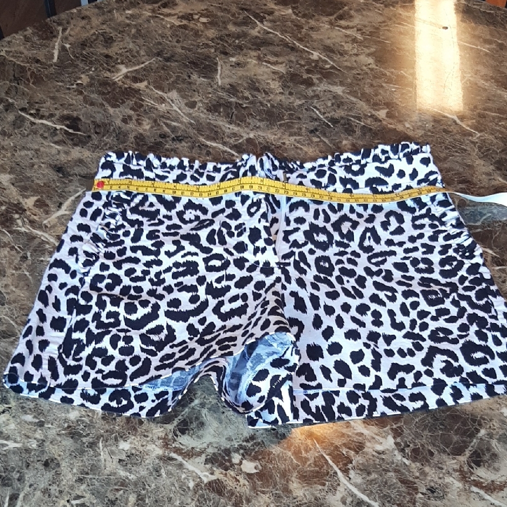 J Creq Leopard Print Linen Shorts